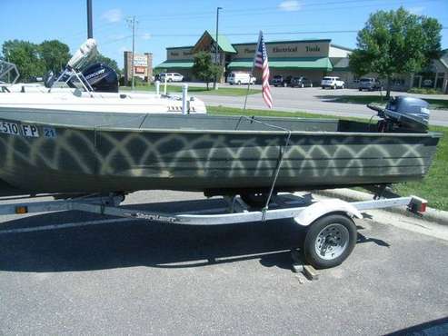 1974 MirroCraft Boats 14ft Deep V/2011 Shorelander trailer - cars & for sale in Alexandria, ND