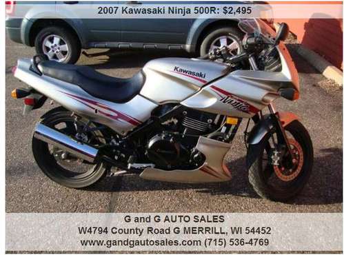 2007 Kawasaki Ninja 500R 500R 7203 Miles for sale in Merrill, WI