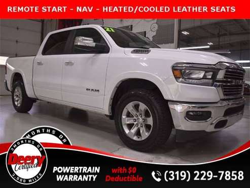 Certified 2021 Ram 1500 Laramie Bright White Clearcoat - cars & for sale in Cedar Falls, IA