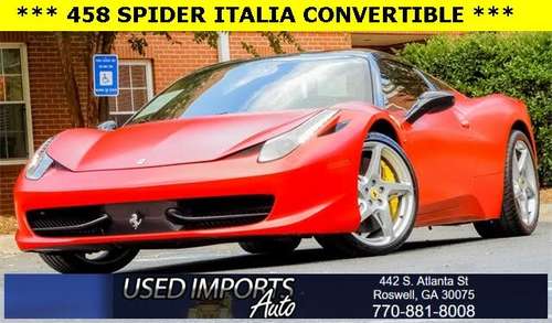 2013 Ferrari 458 Italia Spider RWD for sale in Roswell, GA
