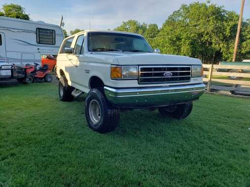 1990 4x4 Bronco 5 0L Automatic white/tan 132k orig miles - cars & for sale in Little Elm, TX