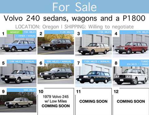 VOLVO 240 's / a P1800S - 245 sedan wagon p1800 p1800es 740 amazon 122 for sale in NEW YORK, NY
